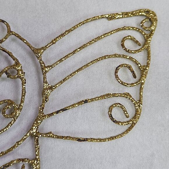 Vintage Christmas Angel Ornament Twisted Wire Gold Glitter Sparkle Metal Retro - Picture 9 of 11